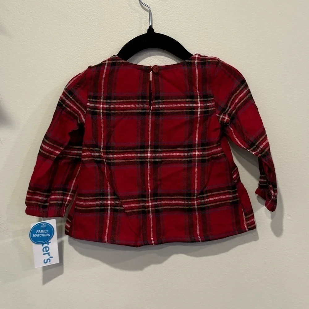 Carter’s Baby Girl 9 mo. Christmas Holiday Long Sleeve Top Only NWT